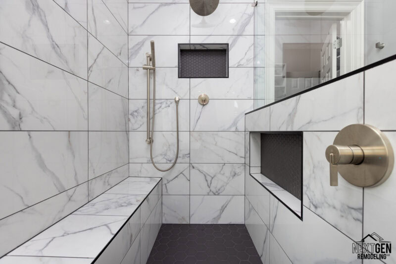 porcelain tile shower remodel